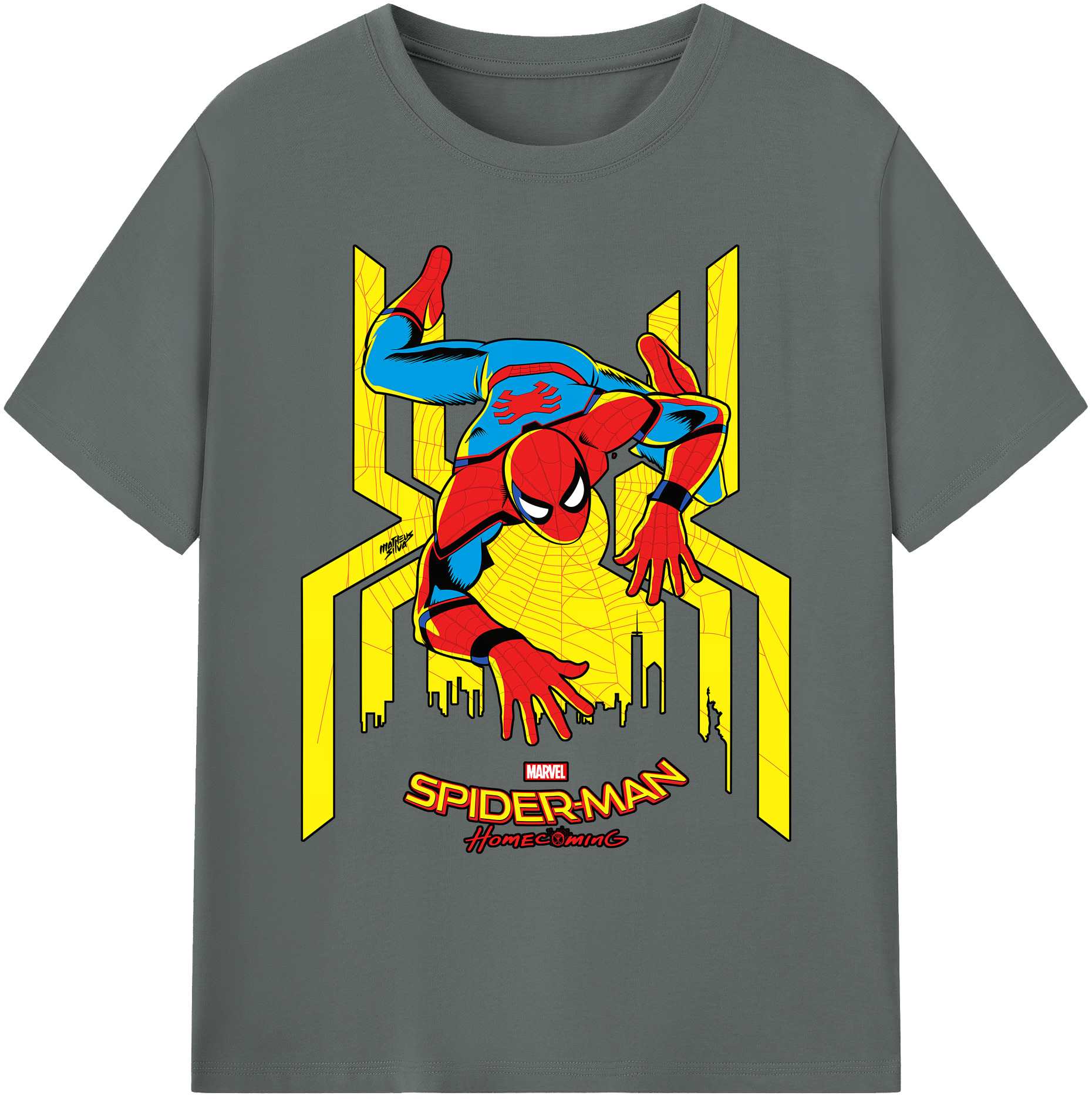 （画像用） Spider Man スパイダーマン 綿100％ メンズ半袖Tシャツ｜肌触りやわらか＆通気性